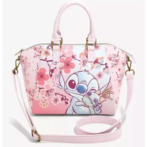 Loungefly Disney Lilo & Stitch Satchel Scrump Cherry Blossoms Floral Purse Bag
